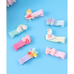 Babyhug Hair Pins and Clips Free Size pack of 7 - Multicolor