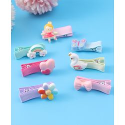 Babyhug Hair Pins and Clips Free Size pack of 7 - Multicolor