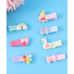 Babyhug Hair Pins and Clips Free Size pack of 7 - Multicolor