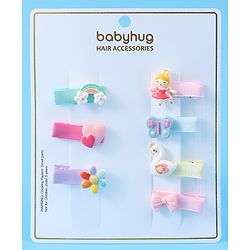 Babyhug Hair Pins and Clips Free Size pack of 7 - Multicolor