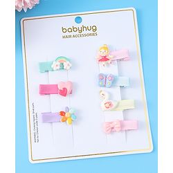 Babyhug Hair Pins and Clips Free Size pack of 7 - Multicolor