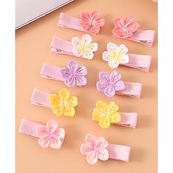 Babyhug Flower Hair Pins & Clips  Set of 10 - Multicolor