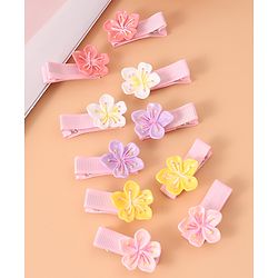 Babyhug Flower Hair Pins & Clips  Set of 10 - Multicolor