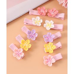Babyhug Flower Hair Pins & Clips  Set of 10 - Multicolor
