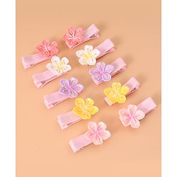Babyhug Flower Hair Pins & Clips  Set of 10 - Multicolor