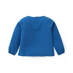 Babyhug Cotton Knit Full Sleeves Top with Butterfly Embroidery - Navy Blue