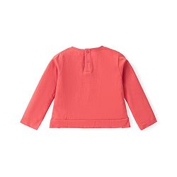 Babyhug Cotton Knit Full Sleeves Top With Floral & Text Print - Orange