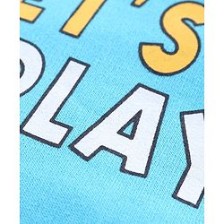 Babyhug Single Jersey Knit Striped Half Sleeves T-Shirt with Bunny & Lion Printed Dungaree - Blue & Green