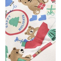 Babyhug 100% Cotton Knit Full Sleeves Sweatshirt with Bear Print - Multicolour