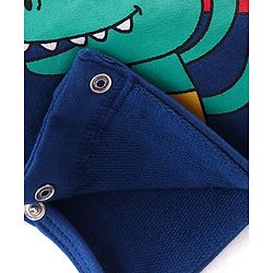 Babyhug Single Jersey Knit Striped  Half Sleeves T-Shirt with Bear Printed Dungaree - Red & Blue