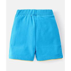 Babyhug Cotton Knit Half Sleeves Striped T-Shirt & Shorts Set With Lion & Bunny Print - Blue