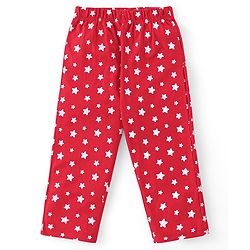 Babyhug Disney Single Jersey Full Sleeves Front Open Night Suit with Star & Minnie Mouse Print - Red