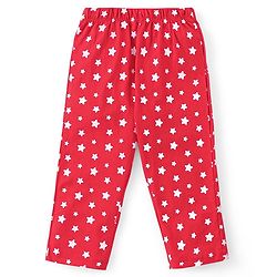 Babyhug Disney Single Jersey Full Sleeves Front Open Night Suit with Star & Minnie Mouse Print - Red