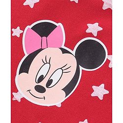 Babyhug Disney Single Jersey Full Sleeves Front Open Night Suit with Star & Minnie Mouse Print - Red