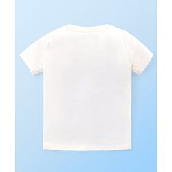 Babyhug Disney Cotton Knit Half Sleeves T-Shirt & Shorts Set With Mickey Mouse Print - White & Red
