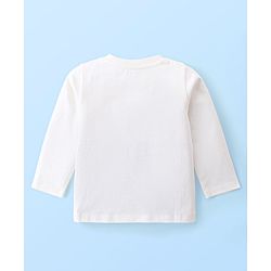 Babyhug Disney Single Jersey Knit Full Sleeves T-Shirt & Joggers Set With Micky Mouse Graphics - White & Blue