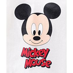 Babyhug Disney Single Jersey Knit Full Sleeves T-Shirt & Joggers Set With Micky Mouse Graphics - White & Blue