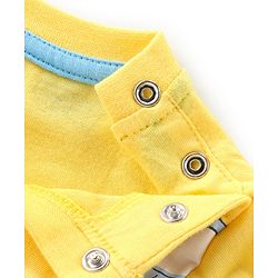 Babyhug Cotton Knit Full Sleeves Night Suit with Elephant Print - Yellow