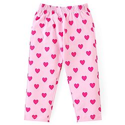 Babyhug Disney Single Jersey Knit Full Sleeves Front Open Night Suit With Daisy Duck & Hearts Print - Pink