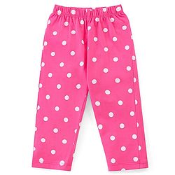 Babyhug Disney Single Jersey Knit Full Sleeves Front Open Night Suit With Pluto & Polka Dots Print - Dark Pink
