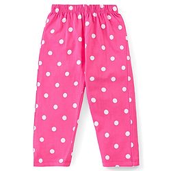 Babyhug Disney Single Jersey Knit Full Sleeves Front Open Night Suit With Pluto & Polka Dots Print - Dark Pink