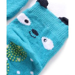Cute Walk by Babyhug Anti Skid Ankle Length Antibacterial Knitted Striped & Polka Dots Design Socks Pack Of 3 - Blue White & Yellow