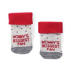 Cute Walk by Babyhug Anti Skid Ankle Length Antibacterial Knitted Striped & Text Design Socks Pack Of 3 - Red Grey & White