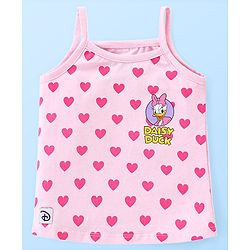 Babyhug Disney Cotton Lycra Knit Singlet Sleeves Slips With Minnie Mouse & Friends Graphics Pack of 3 - Pink & White