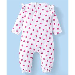 Babyhug Disney Interlock Knit Full Sleeves Polka Dots & Minnie Mouse & Friends Printed Romper with Frill Detailing Pack of 3 - Pink & White