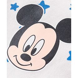 Babyhug Disney Interlock Knit Cap Mittens & Booties Set Mickey Mouse & Star Printed - White