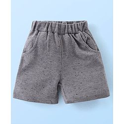 Babyhug Cotton Knit Half Sleeves T-Shirt With Bow &  Attached Waist Coat & Shorts Set - White & Grey