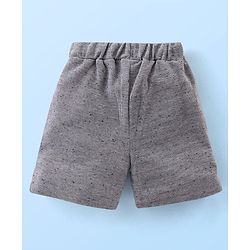 Babyhug Cotton Knit Half Sleeves T-Shirt With Bow &  Attached Waist Coat & Shorts Set - White & Grey