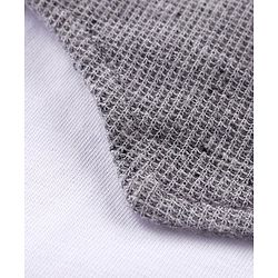 Babyhug Cotton Knit Half Sleeves T-Shirt With Bow &  Attached Waist Coat & Shorts Set - White & Grey
