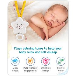 Babyhug Melodious Star Shaped Musical Cot Mobile - White