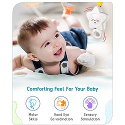 Babyhug Melodious Star Shaped Musical Cot Mobile - White