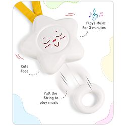 Babyhug Melodious Star Shaped Musical Cot Mobile - White