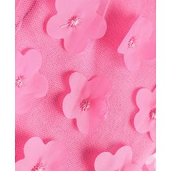 Babyhug Knit Full Sleeves Sweatshirt With Floral Graphics & Mesh Detailing - Pink