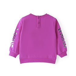 Babyhug 100% Cotton Knit Full Sleeves Sweatshirt with Star Graphics Sequined &  Foil Print - Pink