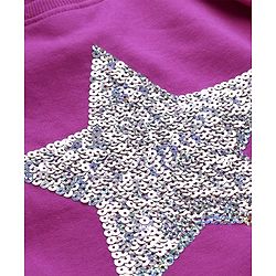 Babyhug 100% Cotton Knit Full Sleeves Sweatshirt with Star Graphics Sequined &  Foil Print - Pink