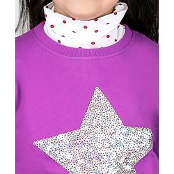 Babyhug 100% Cotton Knit Full Sleeves Sweatshirt with Star Graphics Sequined &  Foil Print - Pink
