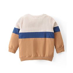 Babyhug Terry Knit Full Sleeves Cut & Sew T-Shirt & Pant Set with Bear & Text  Print - Brown