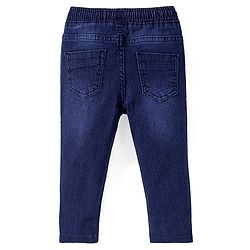 Babyhug Denim Washed Full Length  Jeans with Stretch- Blue