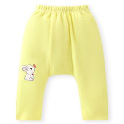 Babyhug Cotton Knit Full Length Anti Microbial Diaper Leggings with Kitty Bunny & Dino Print Pack of 3 - Yellow Purple & Pink