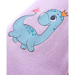 Babyhug Cotton Knit Full Length Anti Microbial Diaper Leggings with Kitty Bunny & Dino Print Pack of 3 - Yellow Purple & Pink