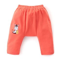 Babyhug Cotton Knit Anti-Microbial Ankle Length Diaper Pants with Animal Print Pack of 3 - Blue & Red