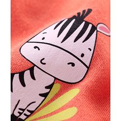Babyhug Cotton Knit Anti-Microbial Ankle Length Diaper Pants with Animal Print Pack of 3 - Blue & Red