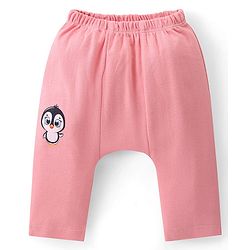 Babyhug Cotton Knit  Anti-Microbial Full Length Diaper Pants with Panda Print Pack of 3 - Blue Pink & Yellow