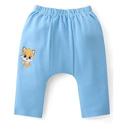 Babyhug Cotton Knit  Anti-Microbial Full Length Diaper Pants with Panda Print Pack of 3 - Blue Pink & Yellow