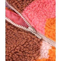Babyhug Woven Full Sleeves Printed Sweatjacket with Hood - Multicolour