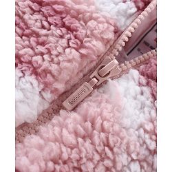 Babyhug Woven Full Sleeves Hooded Fur Jacket with Camouflage Design - Peach